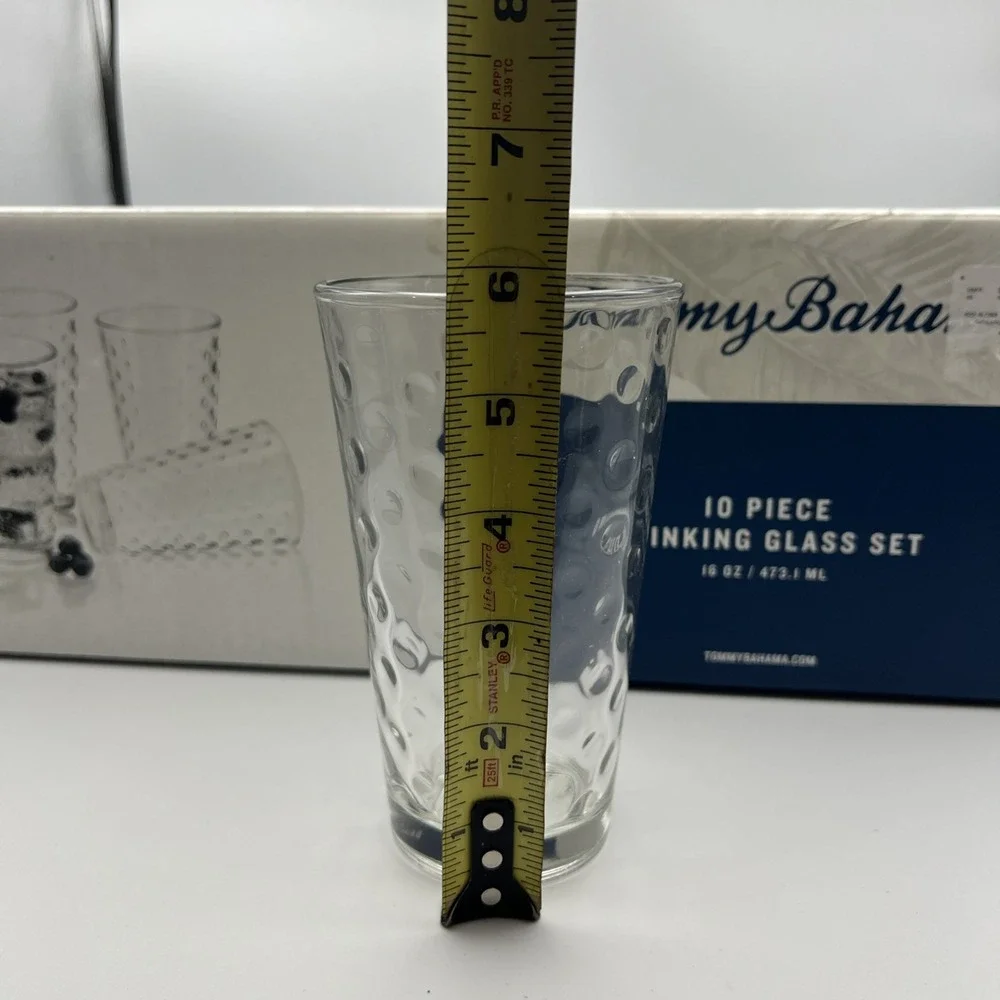 Tommy Bahama 10 Piece Drinking‎ Glass Set 16oz / 473.1ML Brand New